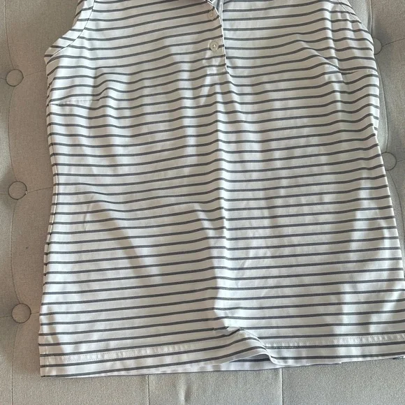 Adidas Sleeveless Striped Polo Golf Tank - Picture 4 of 10